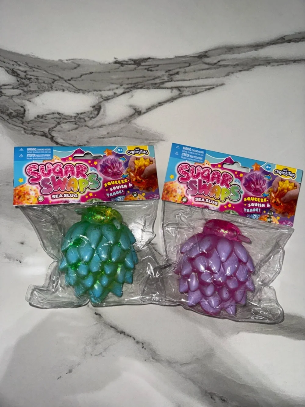 Set of 2 sugar swaps Sea Slug Sensory Toy - Green & Purple